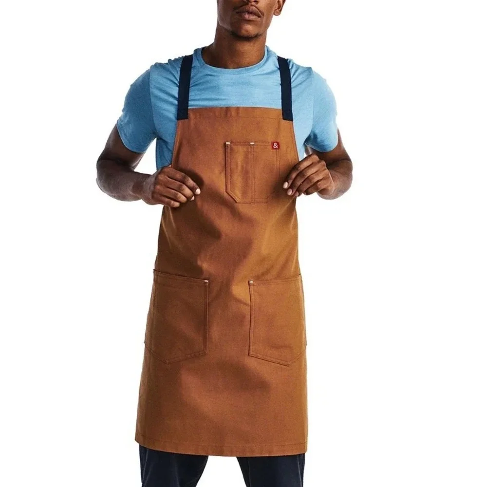 Hedley & Bennett WAX CANVAS & Leather Chef's Apron Professional Apron - Brown